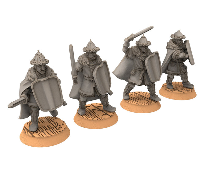 Lakecity - Swordmen of lakecity Torgorod, hero, Lake, dragon, Misty Mountains, Town miniatures for wargame D&D, Lotr... Medbury miniatures