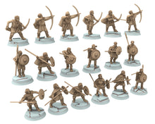 Load image into Gallery viewer, Vendel Era - Dark Age Spearmen fighting, Germanic Tribe Warband, 7 century, miniatures 28mm for wargame Historical... Medbury miniature
