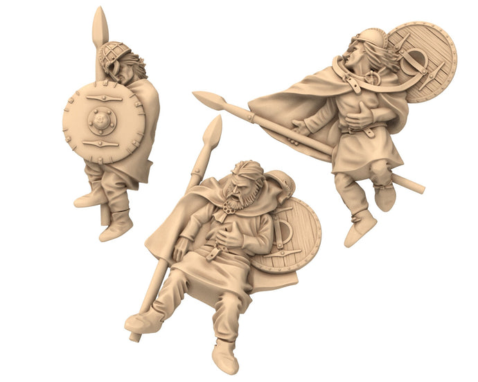 Vendel Era - Unarmoured Casualites, Germanic Tribe Warband, 7 century, miniatures 28mm for wargame Historical... Medbury miniature