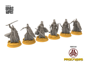 Rivandall - Bloody elves with sword and shield, Last Hight elves from the West, Middle rings Davales miniatures pour wargame D&D, SDA...