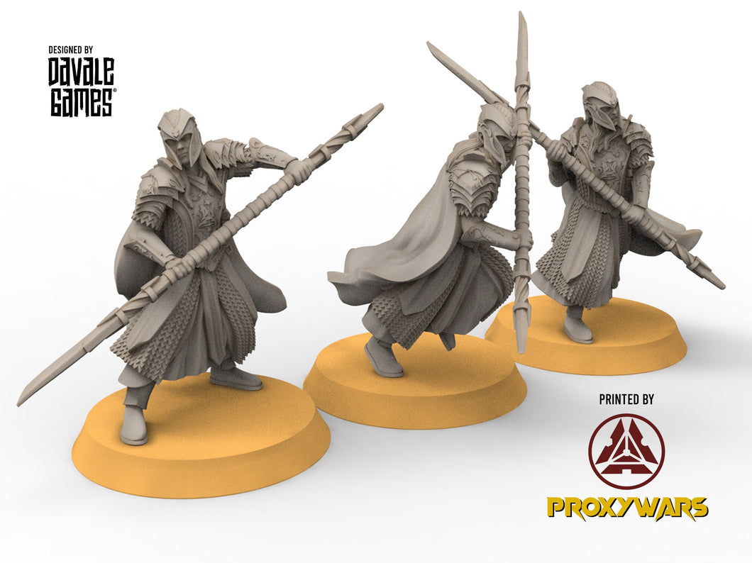 Darkwood - Forest Warriors - Spear, Middle rings miniatures pour wargame D&D, SDA...