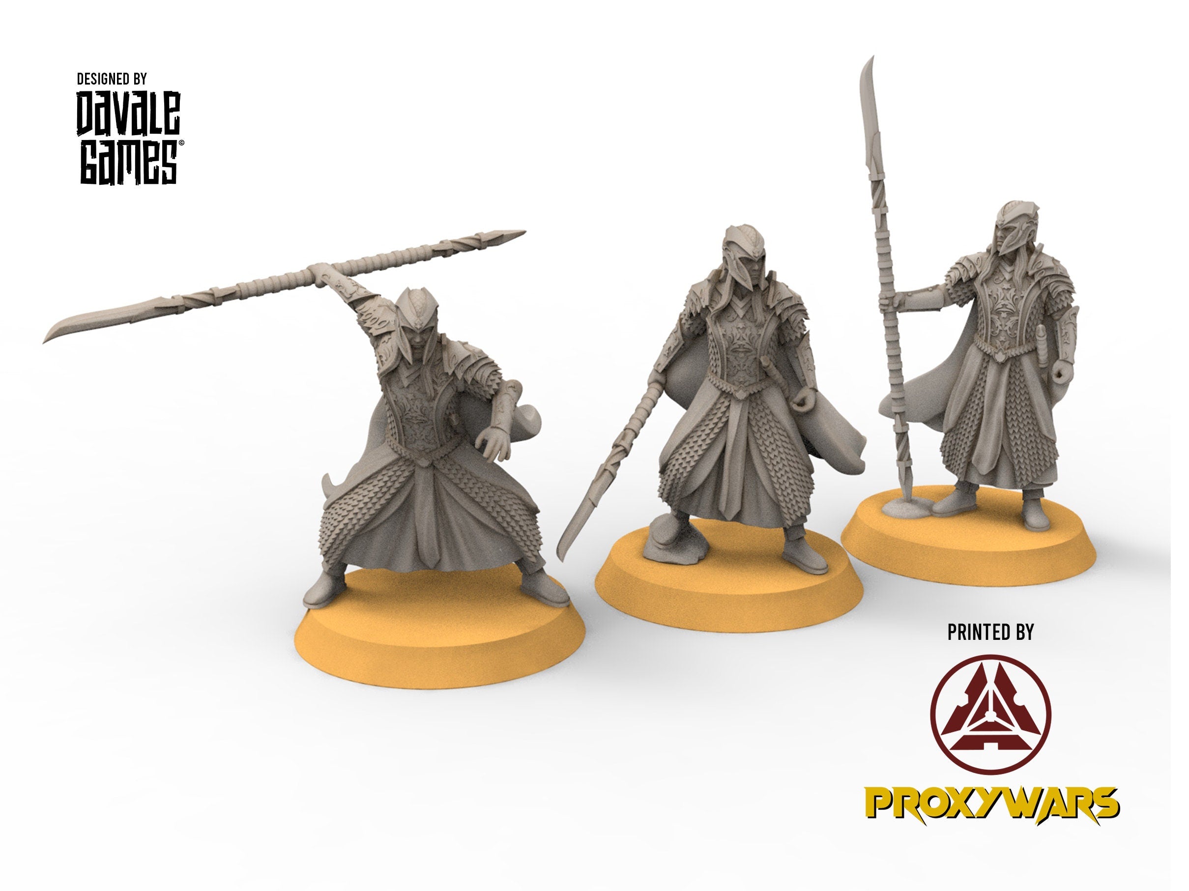 Darkwood - Elite hallebardier guards, Middle rings miniatures pour wargame D&D, SDA...