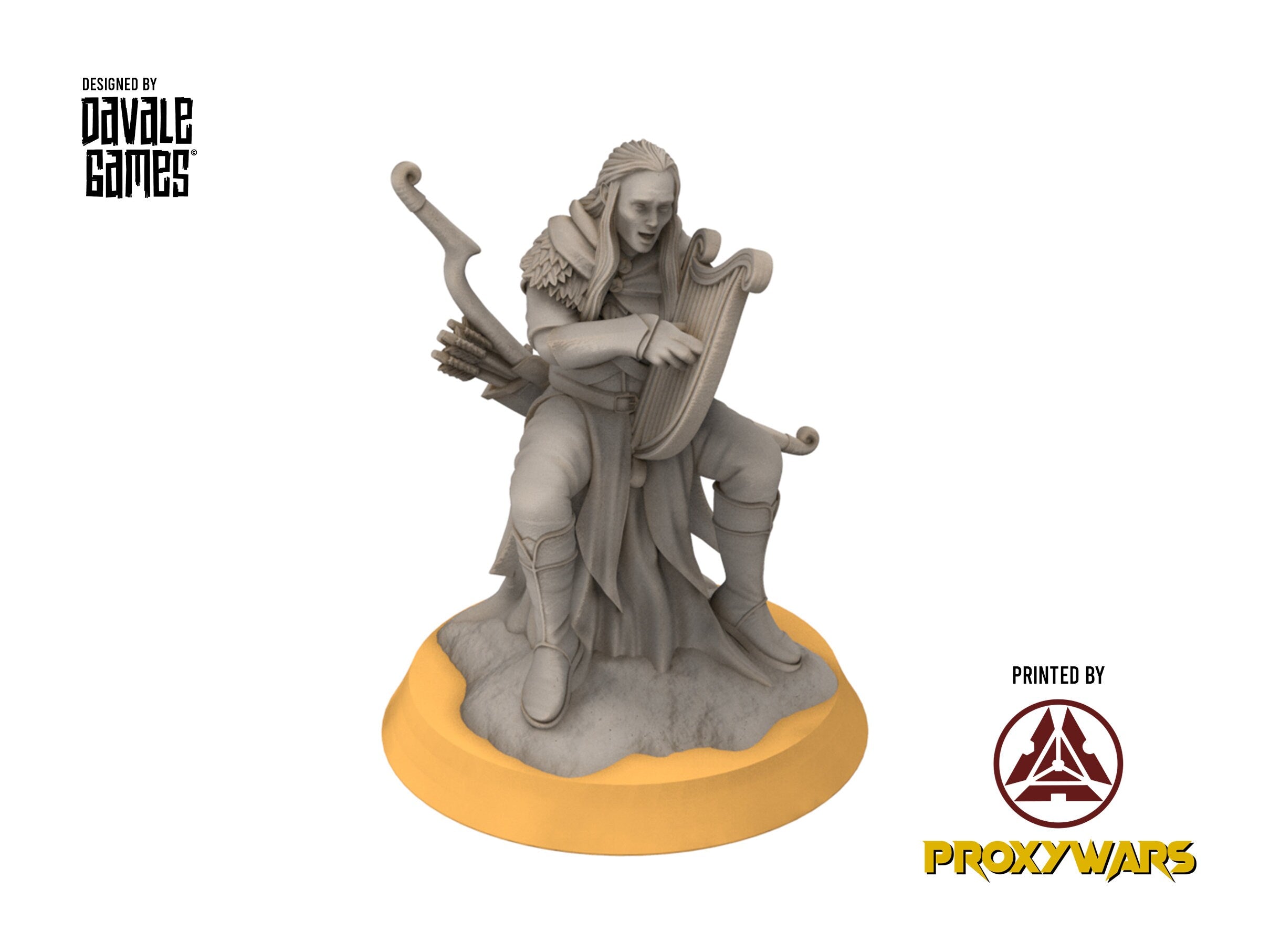 Darkwood - Musician on trunk, Middle rings miniatures pour wargame D&D, SDA...