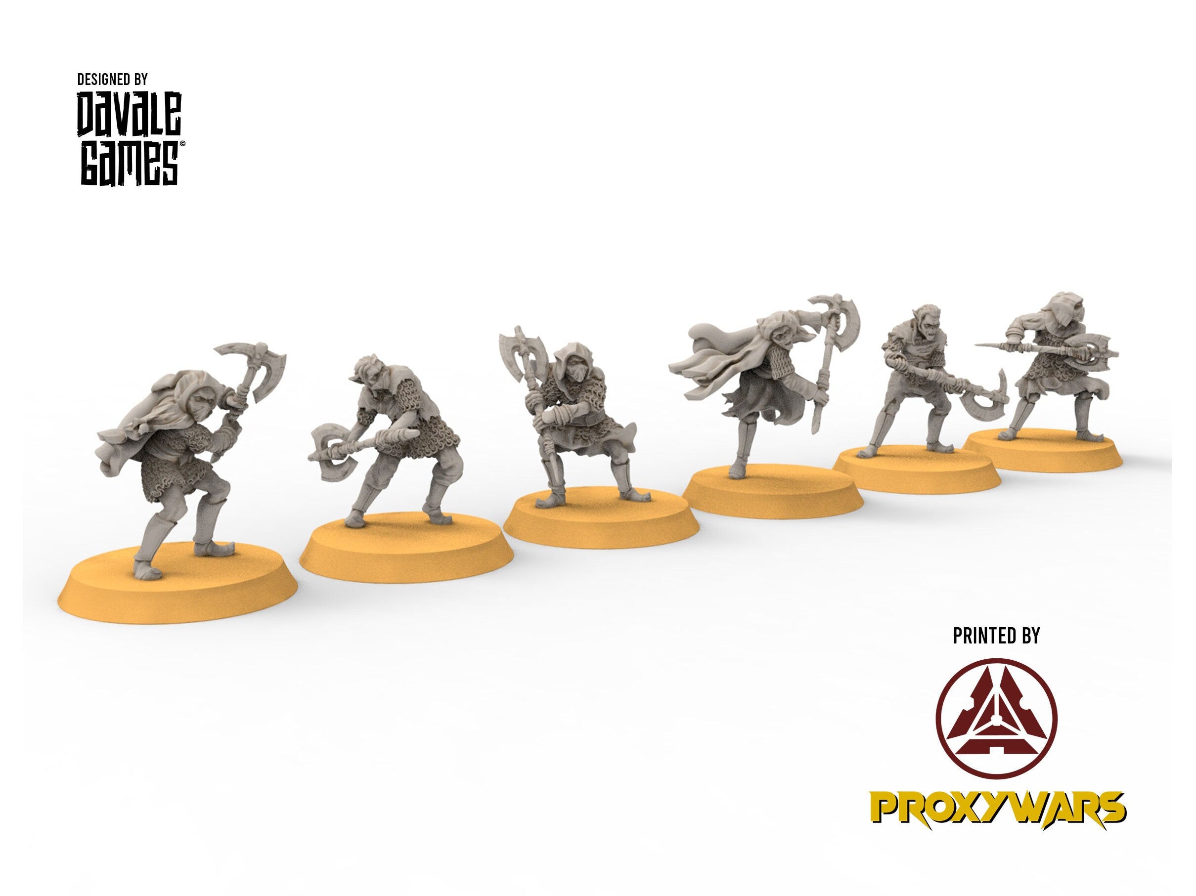 Goblin cave - Elite Goblin rangers with large axes, Dwarf mine, Middle rings miniatures for wargames, D&D, SDA...