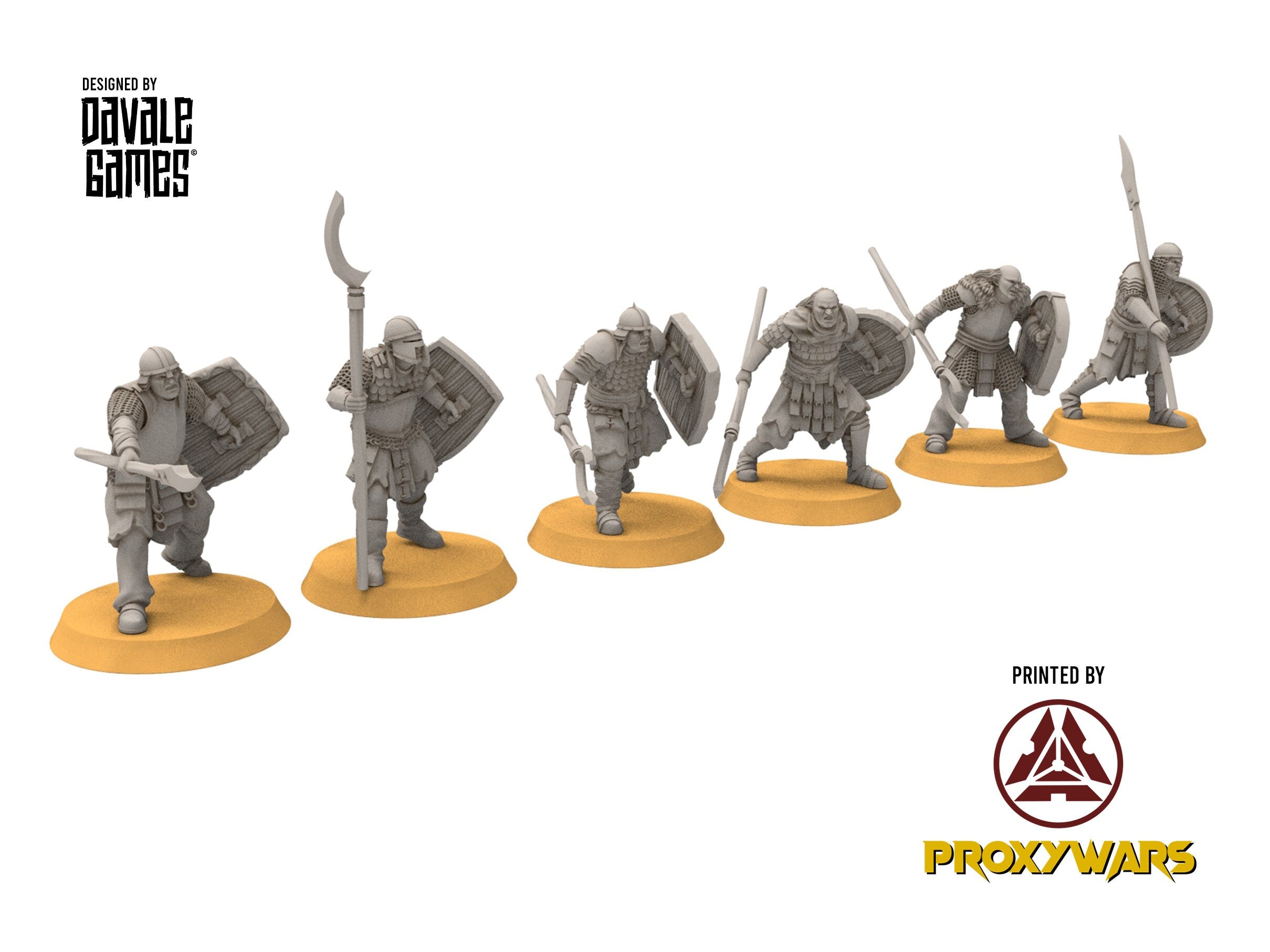 Orcs horde - Orc infanterie spearmen, Orc warriors warband, Middle rings miniatures pour wargame D&D, SDA...