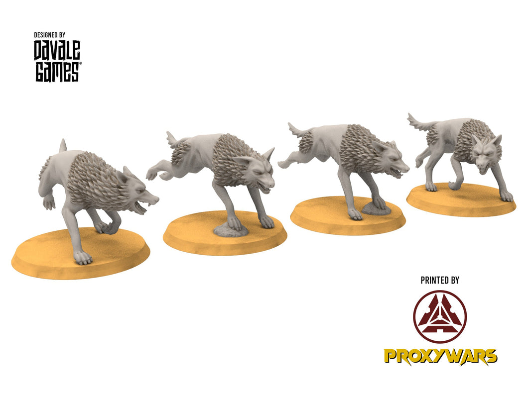 Orcs horde - Savage Warg wolves, Orc warriors warband, Middle rings miniatures pour wargame D&D, SDA...