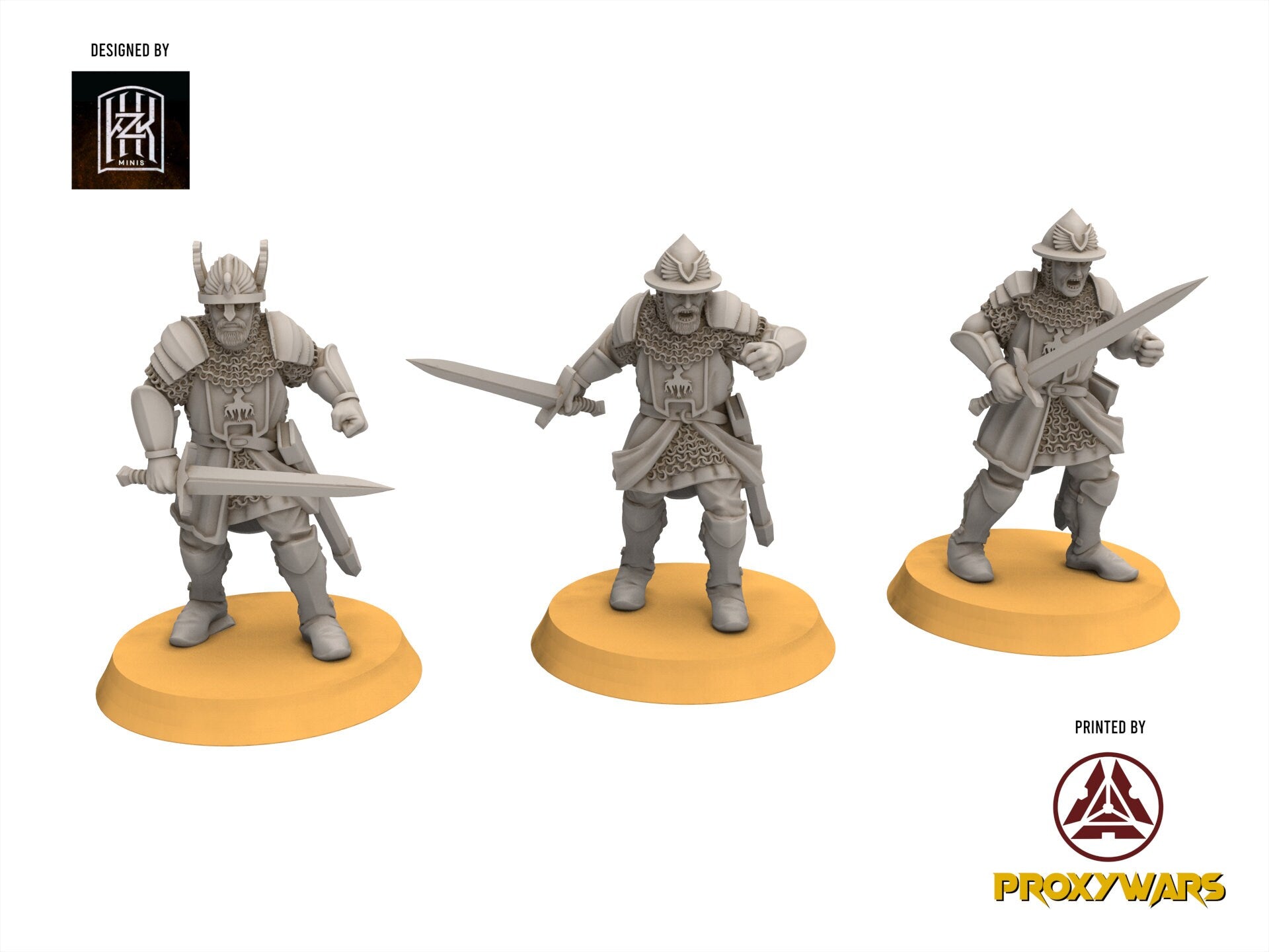 Gandor - Swordmen, Defender of the city wall, miniature for wargame D&D, Lotr... Khurzluk Miniatures