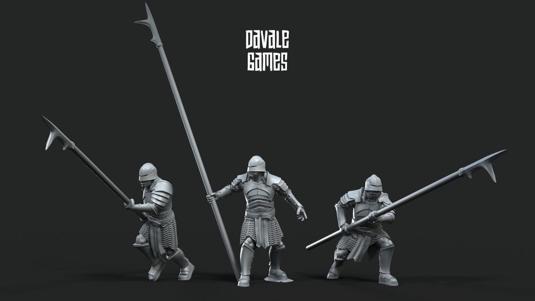 Orcs horde - Blood Handed with Long Spears, Middle rings miniatures for wargame D&D, Lotr... Medbury miniatures