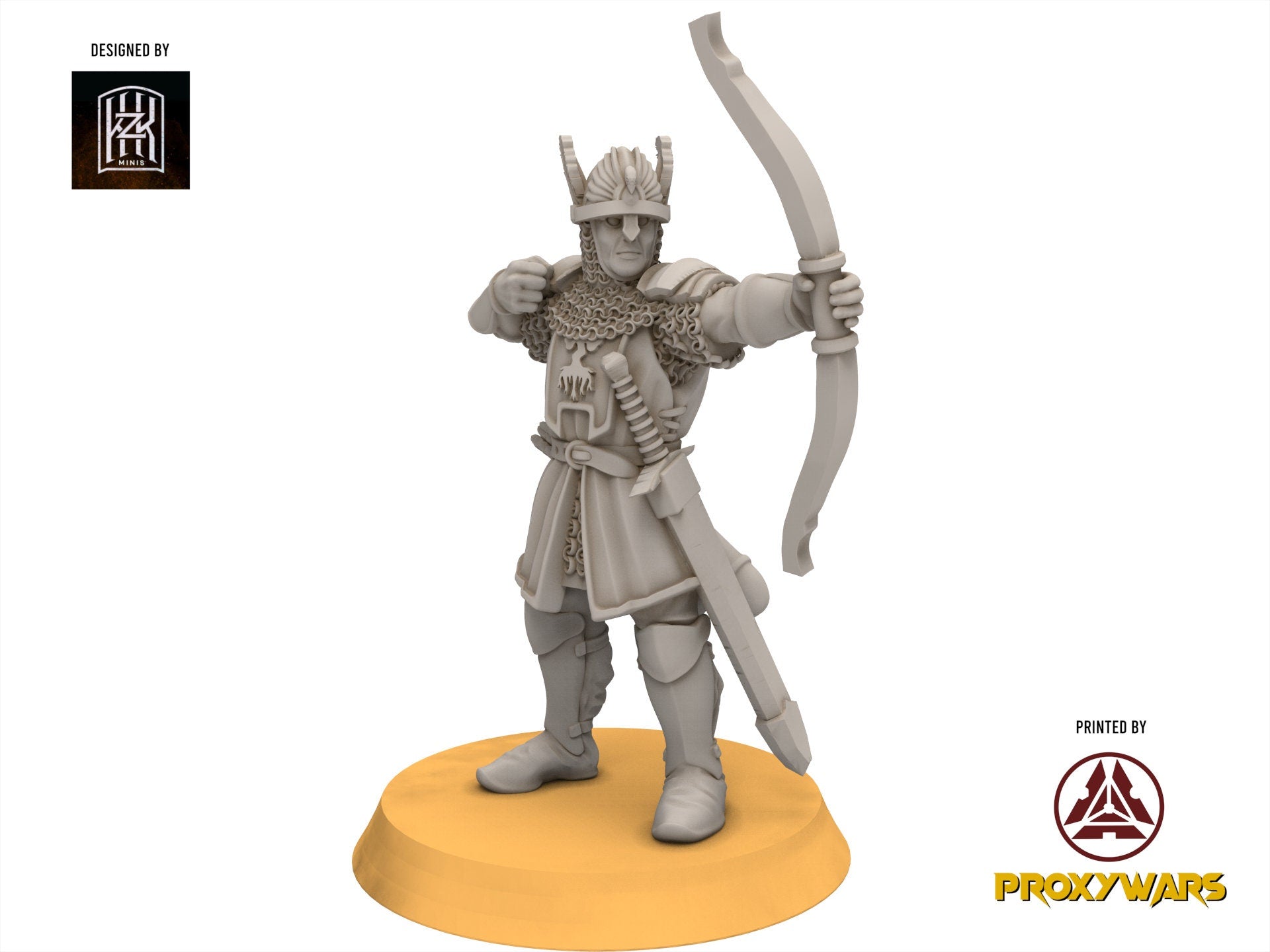 Gandor - Bowmen, Defender of the city wall, miniature for wargame D&D, Lotr... Khurzluk Miniatures