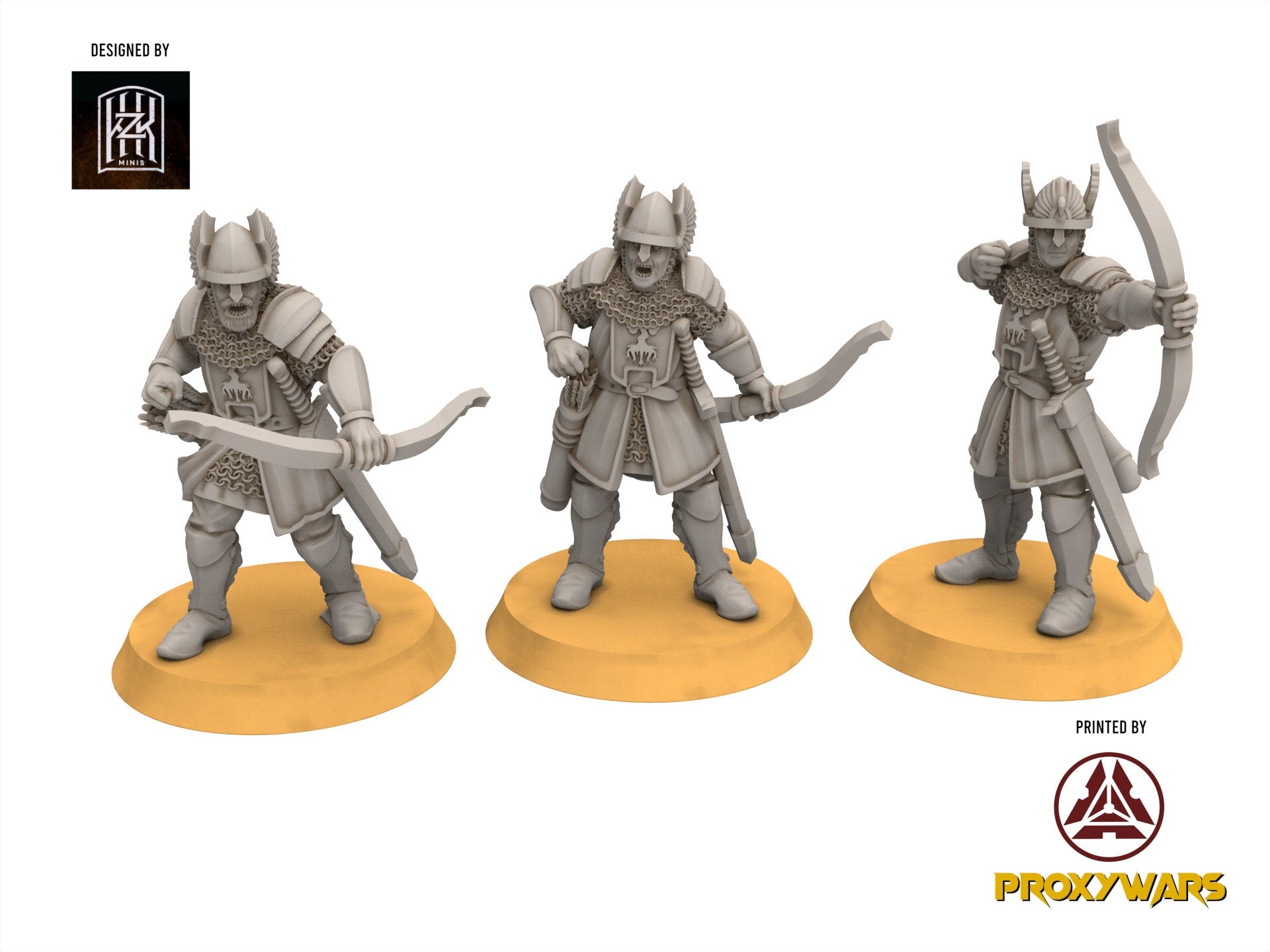 Gandor - Bowmen, Defender of the city wall, miniature for wargame D&D, Lotr... Khurzluk Miniatures