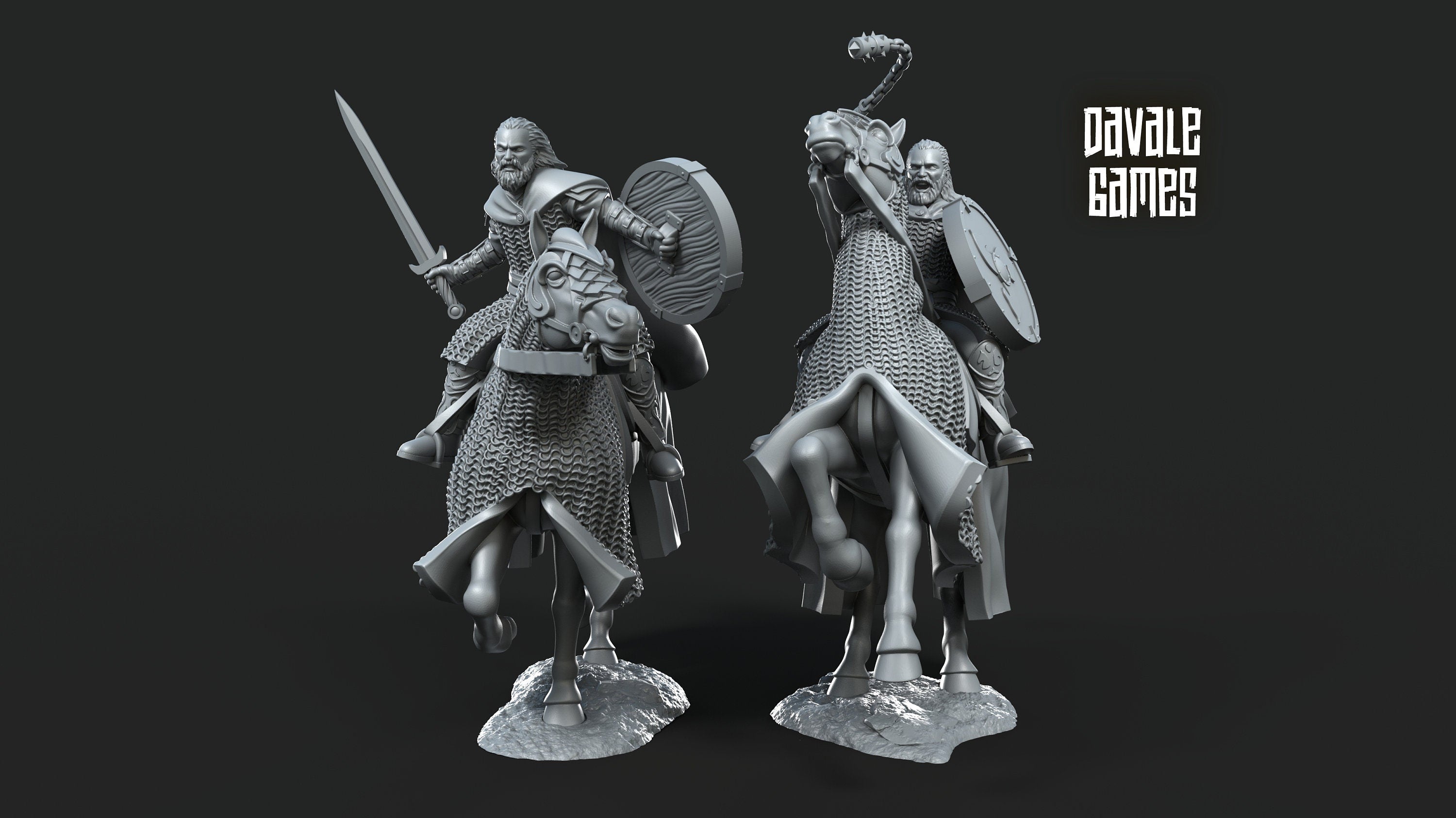 Rohan - West Humans Hammer-sons cavalry, Knight of Rohan, the Horse-lords, rider of the mark, minis for wargame D&D, Lotr...